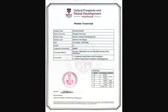 Oxford · Business Finance Management Grade A